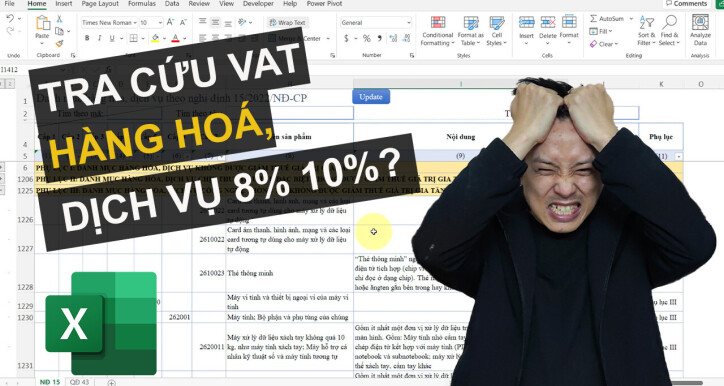 File mẫu: Tra cứu thuế GTGT bằng file Excel theo Quyết định 15/2022/NĐ-CP